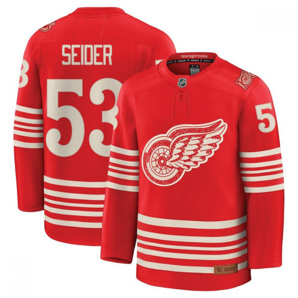 Moritz Seider Detroit Red Wings Centennial Premium Replica Jersey - Red-Pro Kit Vault | Brand New 26/27 Sports Jerseys